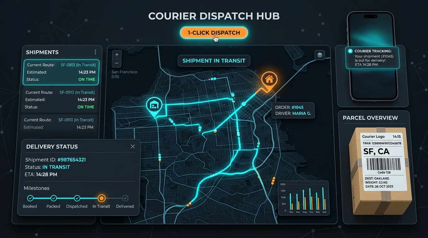 1-Click Courier Shipping & Logistics Dispatch